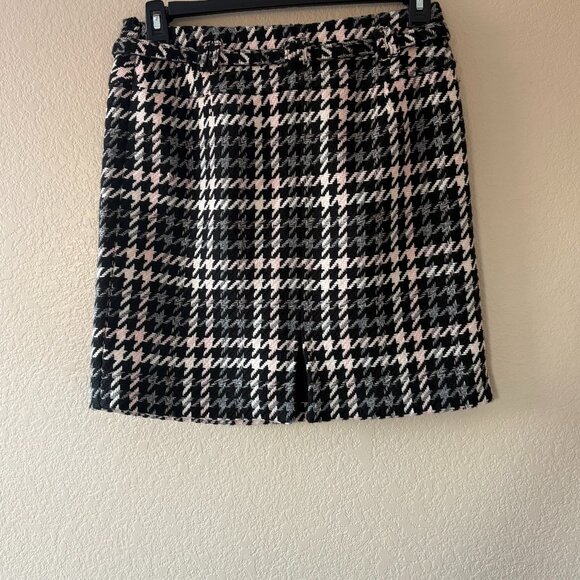Nygard Collection Vintage Houndstooth A-Line Mini Skirt Lined -Size 8 Petites - Picture 2 of 9